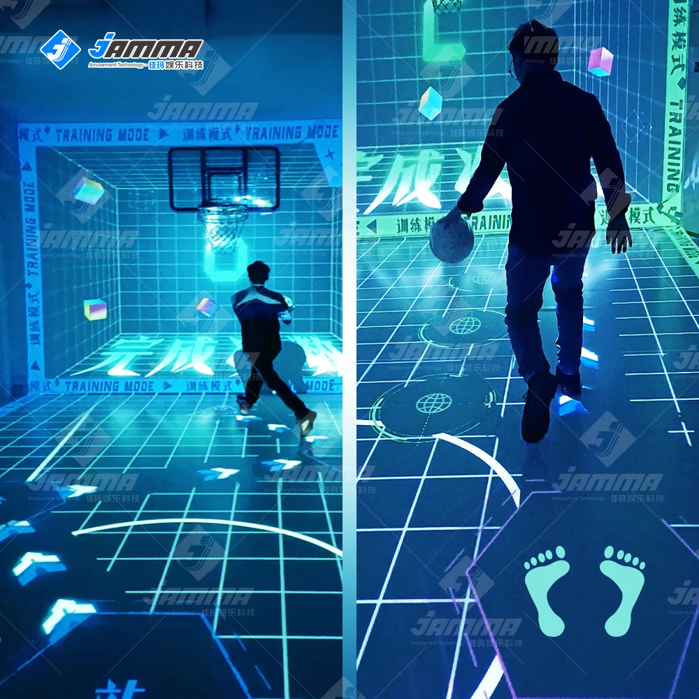 2022 AR holographic dynamic basketball sport Indoor Sport Simulator Interactive Projection simulator