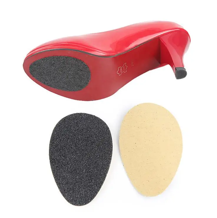 1 Pair Black Frosted Pattern Unisex Rubber Self-adhesive Wear-resisting Anti-skid and Noise Reduction Sole Sticker Cushion Pad