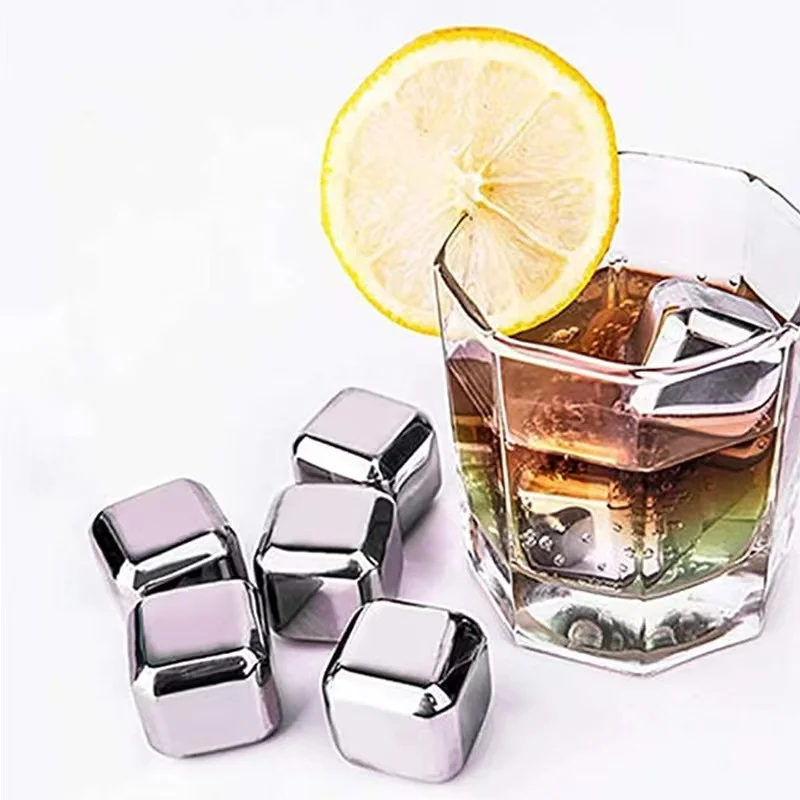 Whiskey Stones 8 Pack Reusable Stainless Steel Ice Cubes