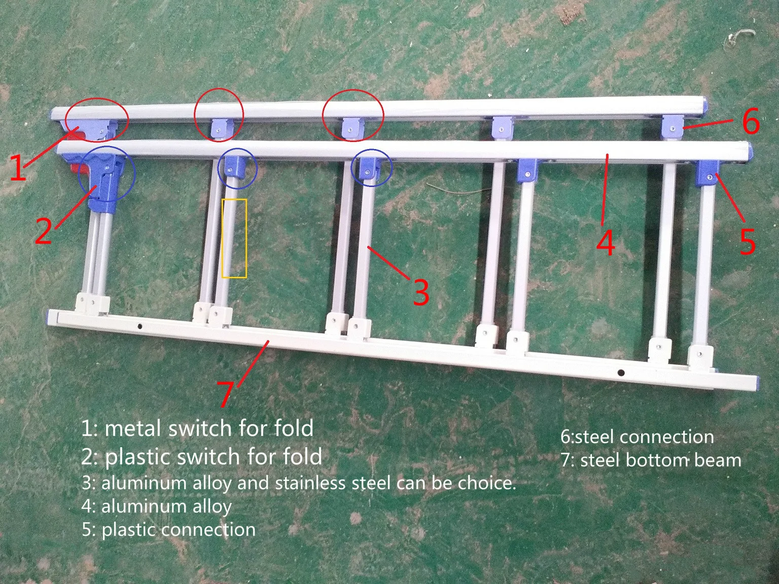 Medical Bed Rails Nursing Bed Accessories / Aluminum Alloy Accessories/bed rails stainless steel guard