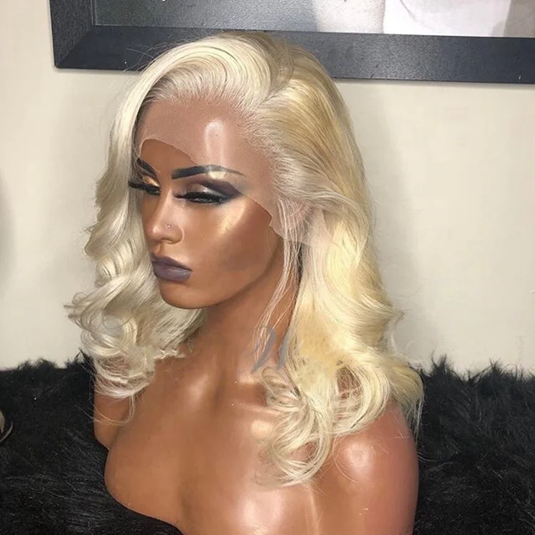 Высококачественные человеческие волосы, светлый парик, свободная часть, 16 дюймов, парик, кружевной передний парик, 360 парик