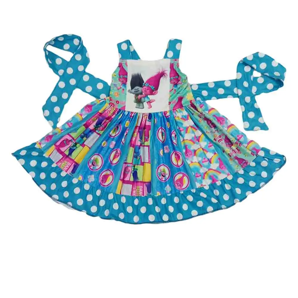 2020 New design cute cartoon styles dots baby girls party twirl dresses fashion children hot selling casual dresses