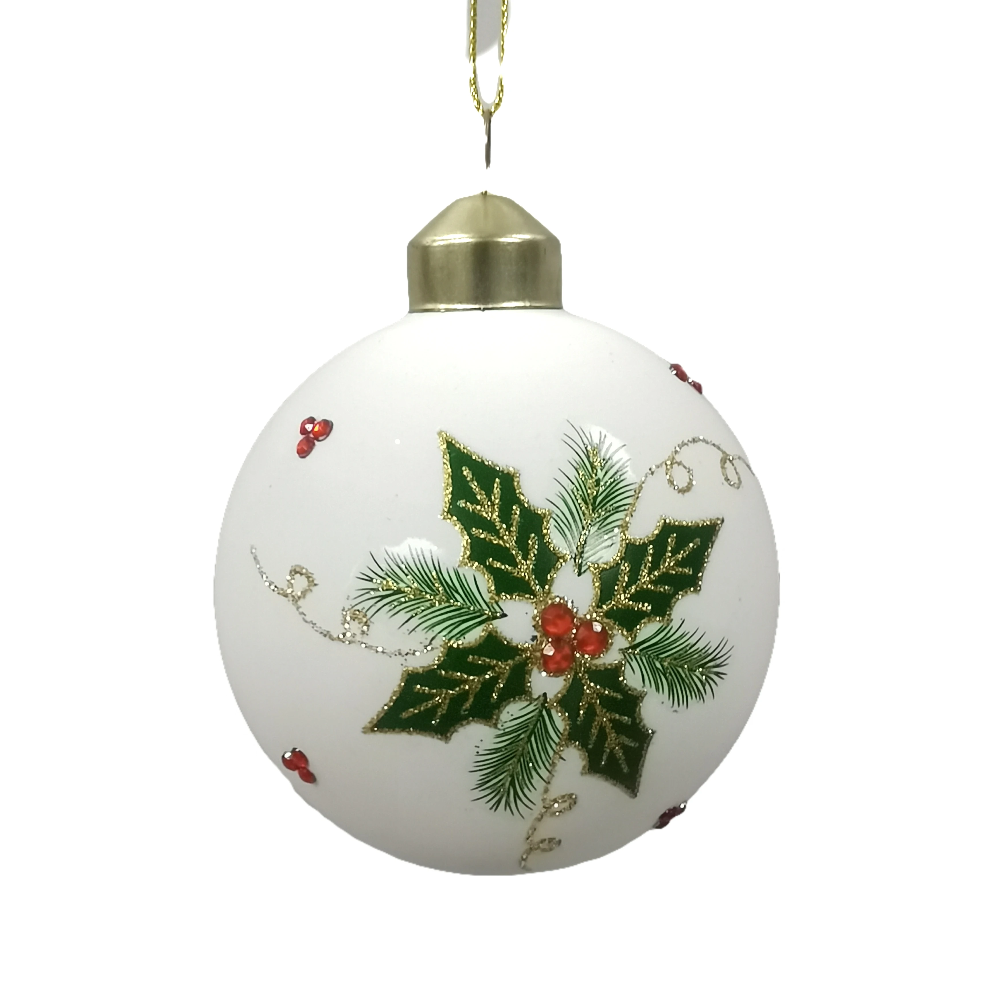 2023 YB New  Christmas Decorations High-quality Glass Christmas 8cm White Glass Christmas Ornaments