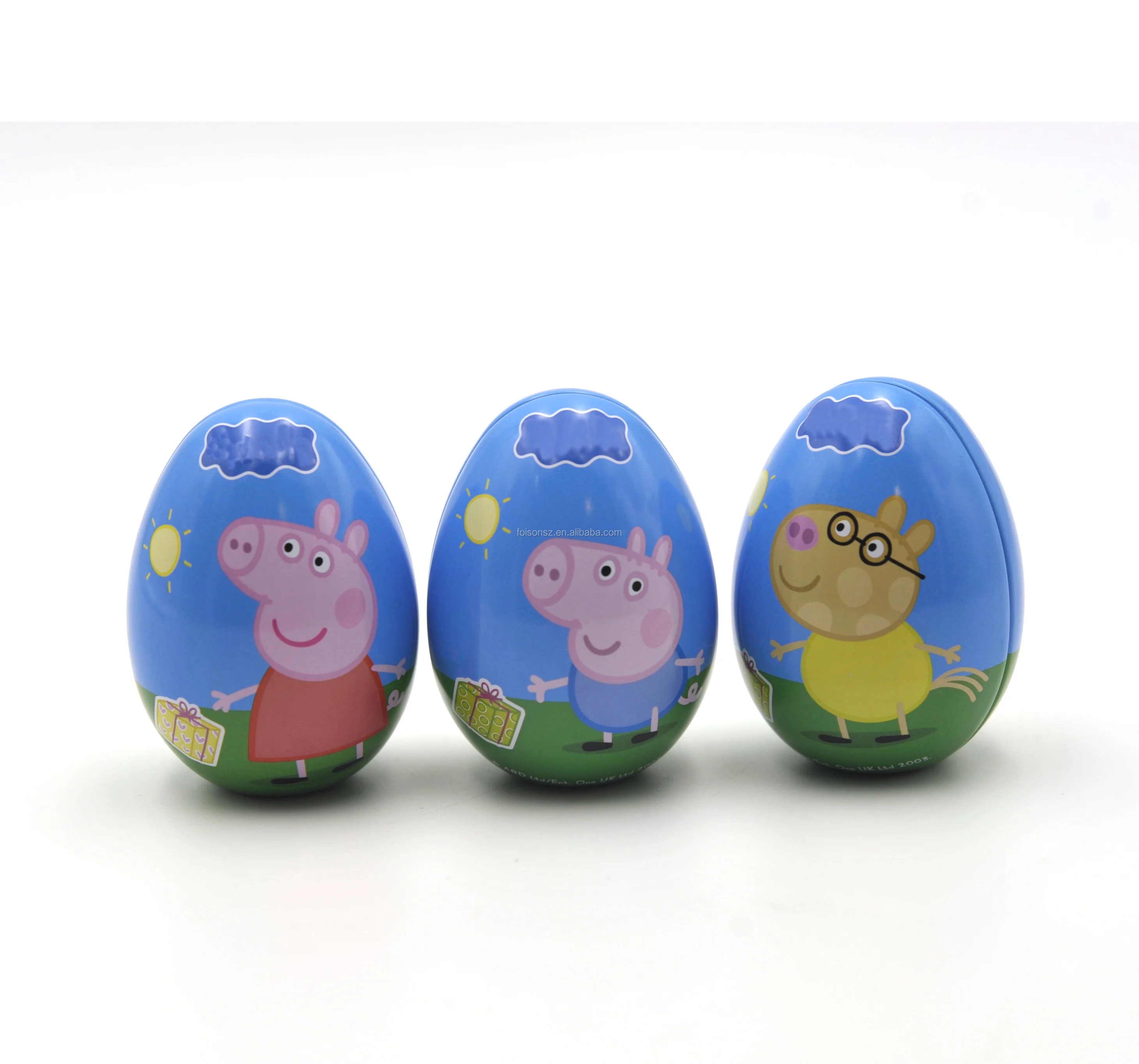 Custom Logo Egg Shape Easter Gift Boxes Recyclable Tinplate Metal Packaging for Candy Food Chocolate Christmas Presents