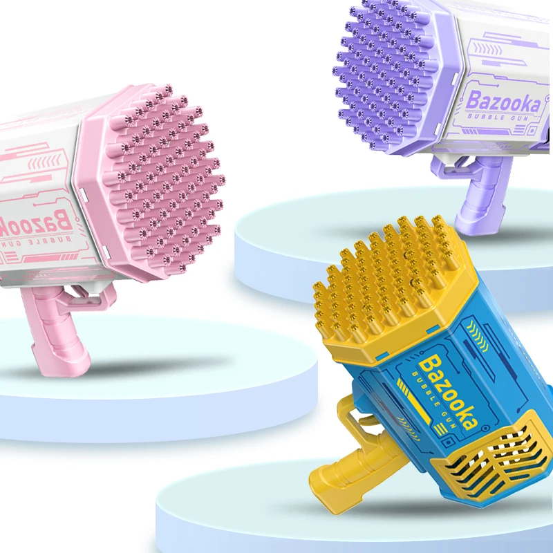 69-hole Bazooka soap Bubble Gun Blowing Bubble Machine Colorful Lighting Electric Children Boys and Girls Bubble Gun Toys