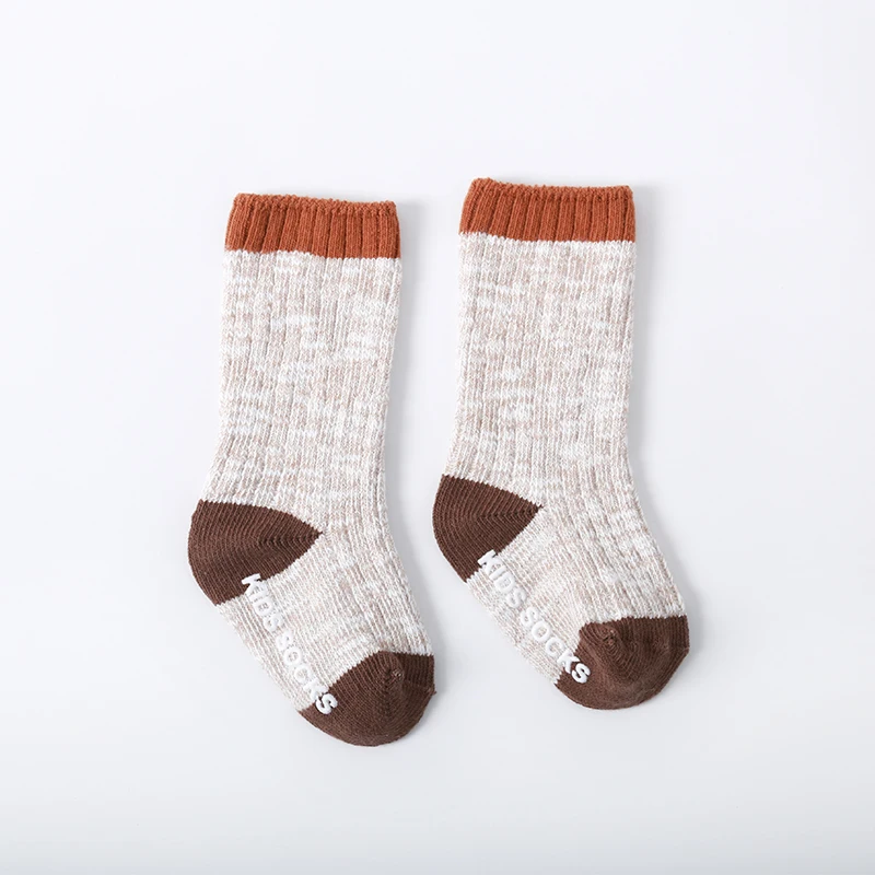 Bunchy Yarn Thick and Soft Winter Crew Socks for Children With Anti-slip OEM ODM