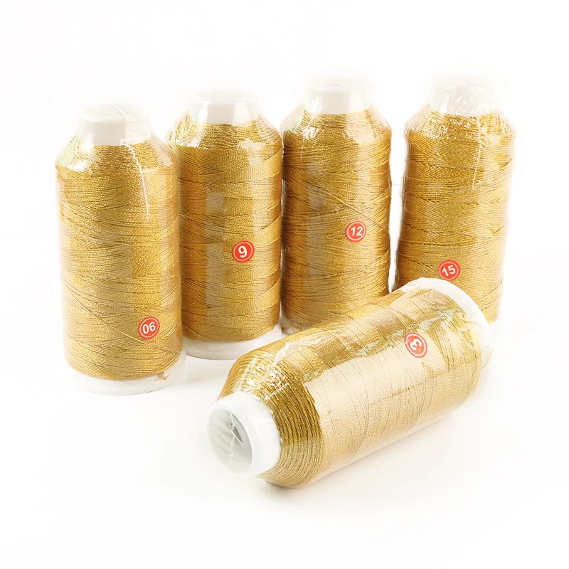 Wholesale processing gold and silver thread Polyester Metallic Yarn Embroidery Machine Threads