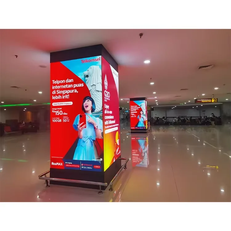 Fip Indoor 90 Degree Right Angle Cube Led Display Screen Square Column Video Wall Panel Advertising Ledwall Ecran Display