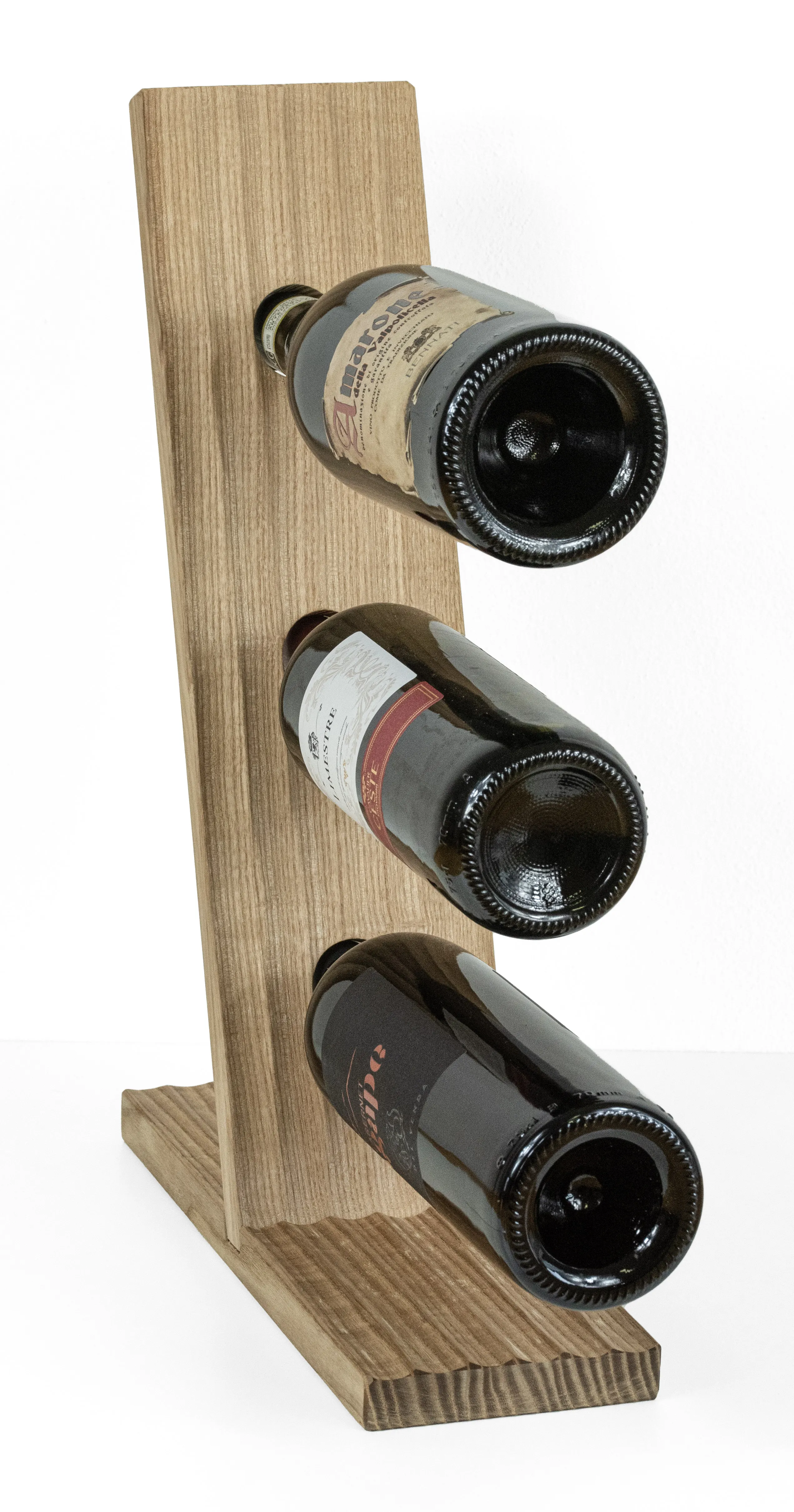 High Quality Made In Italy Kitchen Accessories Heat-treated Wooden Wine Holder 3 Holes Customizable Without Chemical Products