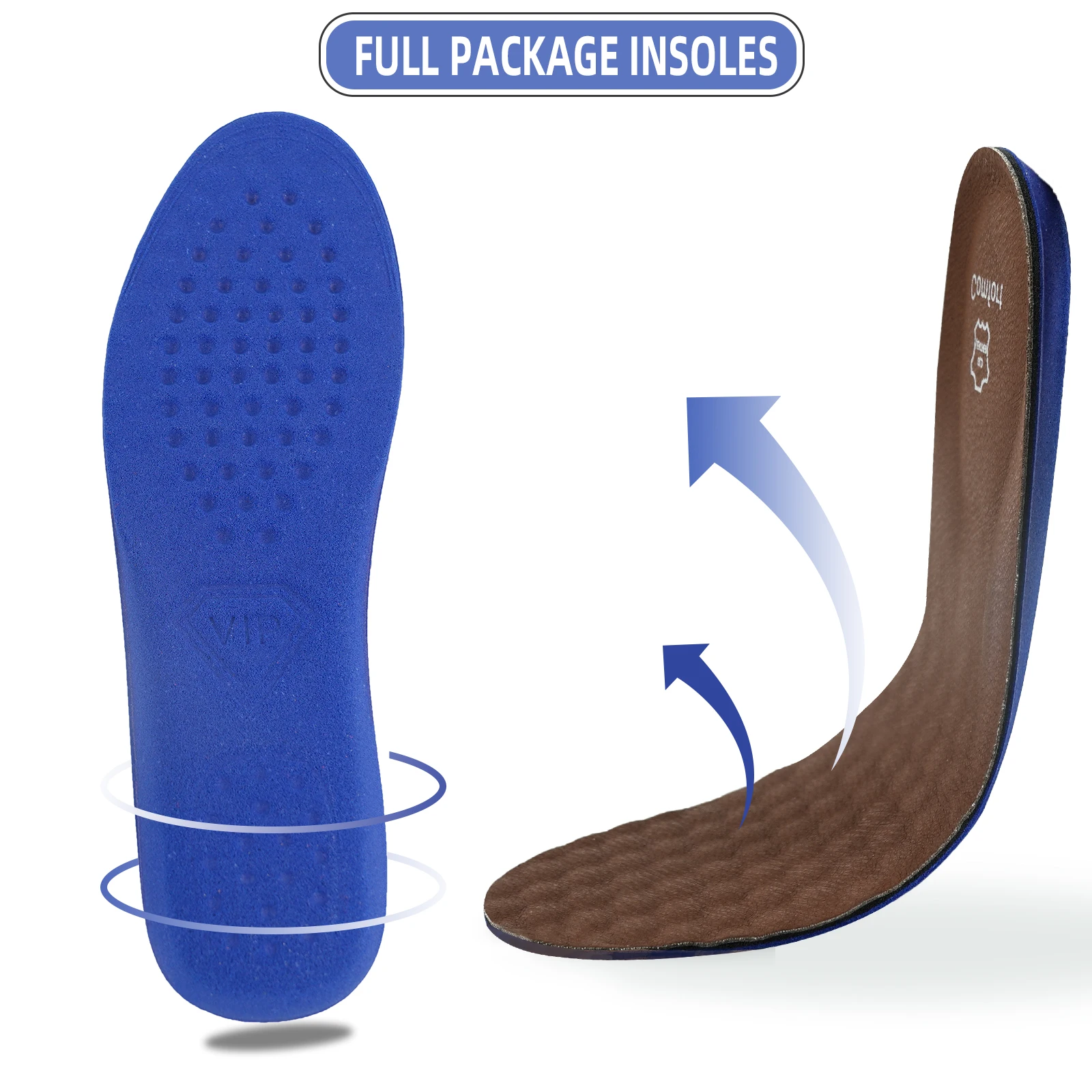 Custom Shoes Pad Regenerated Leather For Belt Insole Genuine Insole Arch Support Leather Insoles