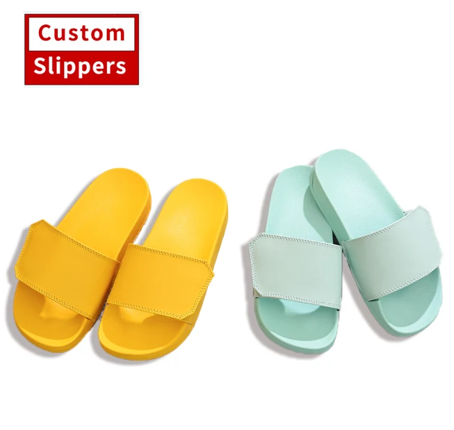 Custom Logo Sublimated Casual Slippers Winter Waterproof PU PVC Rubber Insole with Fur Upper Material Light Slides Sandals