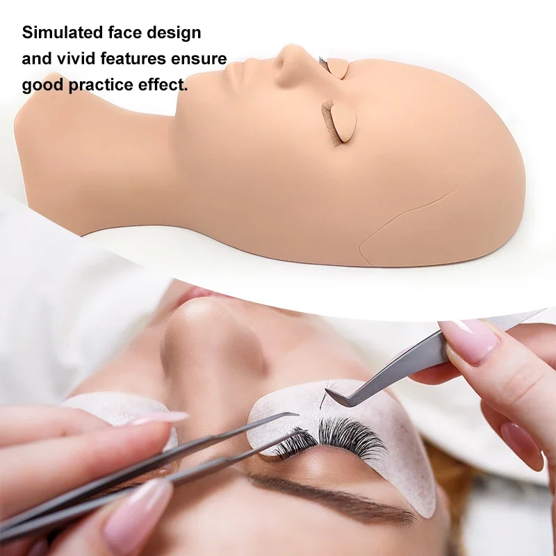 Closed Eyes Mannequin Head With Shoulder Acupoint Acupuncture Massage Makeup Eyelash Extension Practice Model Head