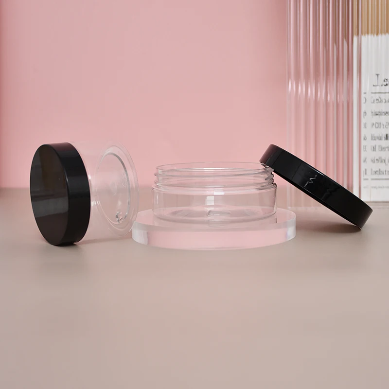 Cosmetic packaging clear plastic cokkie jars with screw top lids container for cream 30 50 100 120 250 300 ml