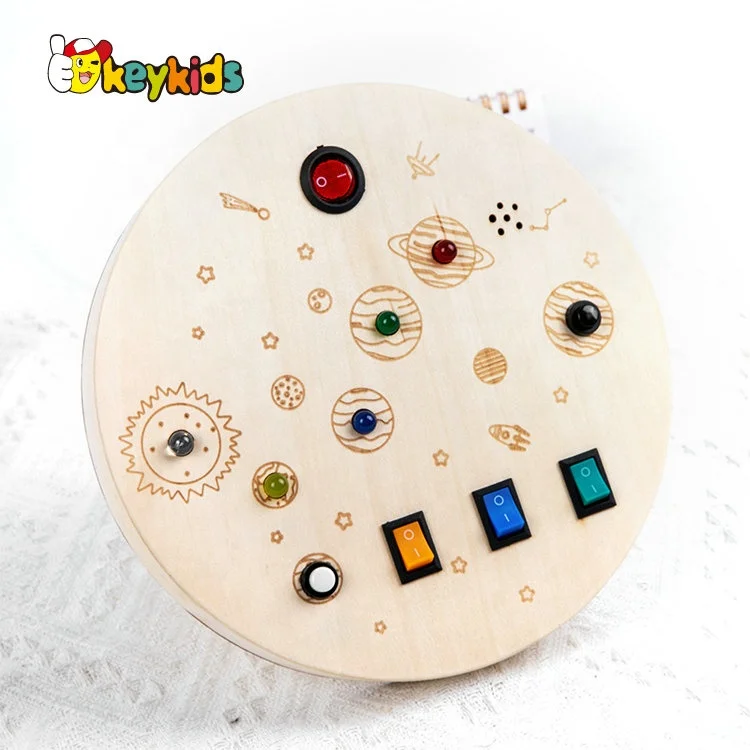 Customize Children Sensory Wooden Montessori Switch Board with LED Light W12D460