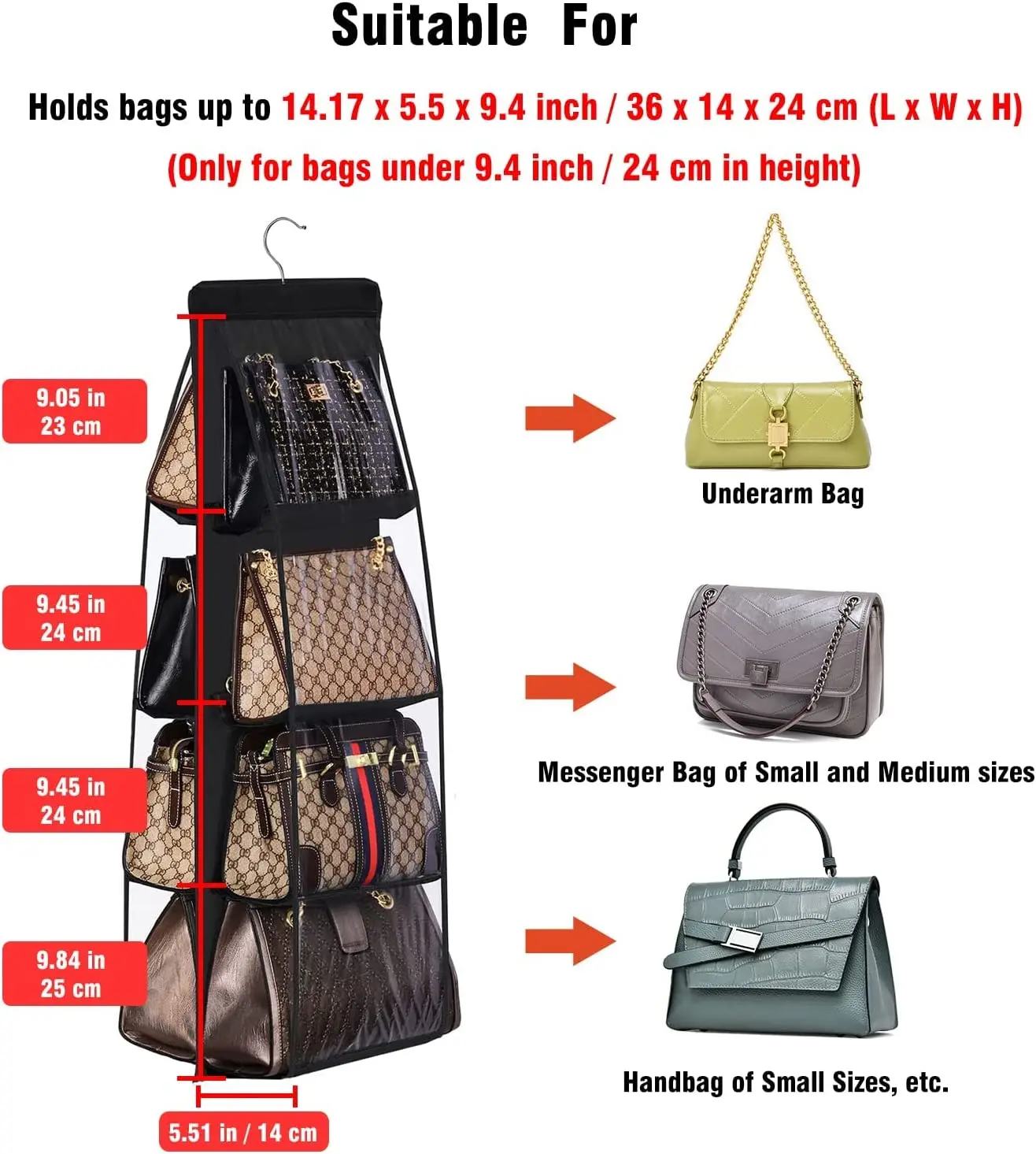 Изысканные Практичные складные thandbags сумки под подмышку и коробка для хранения мелочей