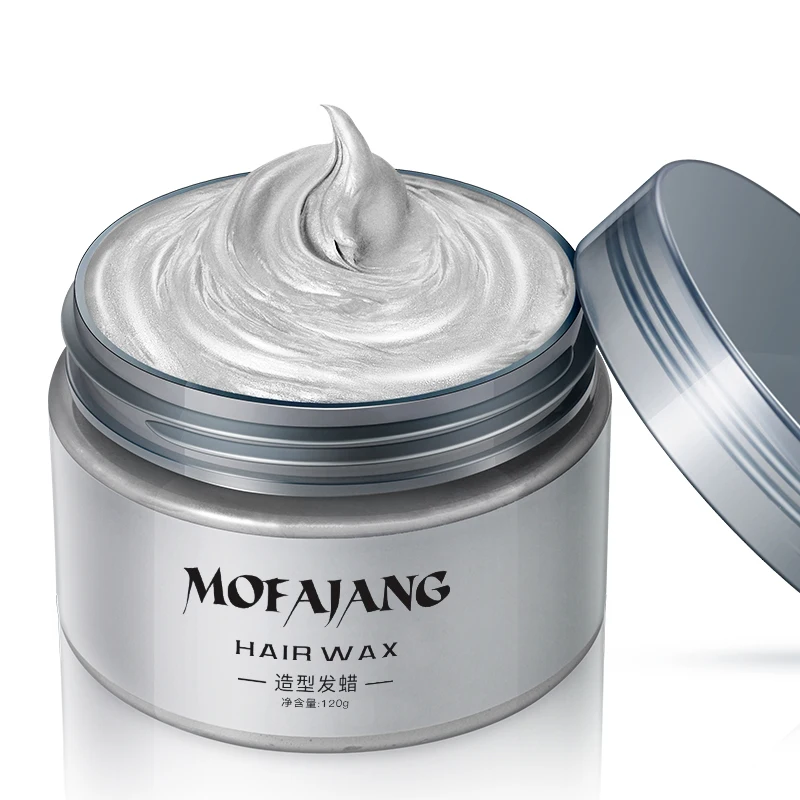 Mofajang Temporary Hair Color Wax Styling Mud Strong Hold Hair Clay 9 colors Blue pomade