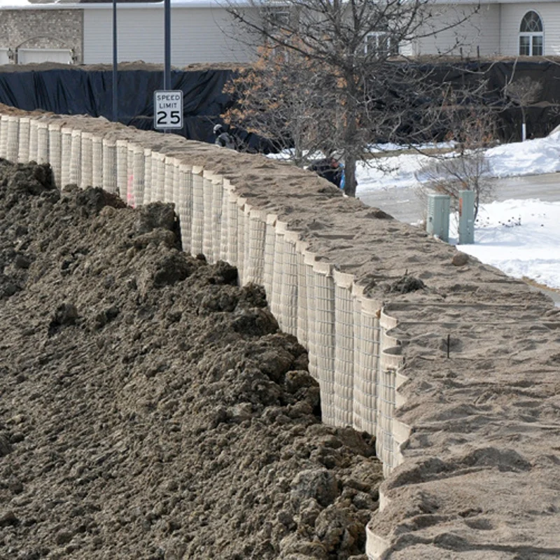 Mil 8 Easy Installation Lined With Non - Woven Geotextile  Defensive  Barrier Flood Wall,HESCO barrier, Mesh Hole Defensive Barr