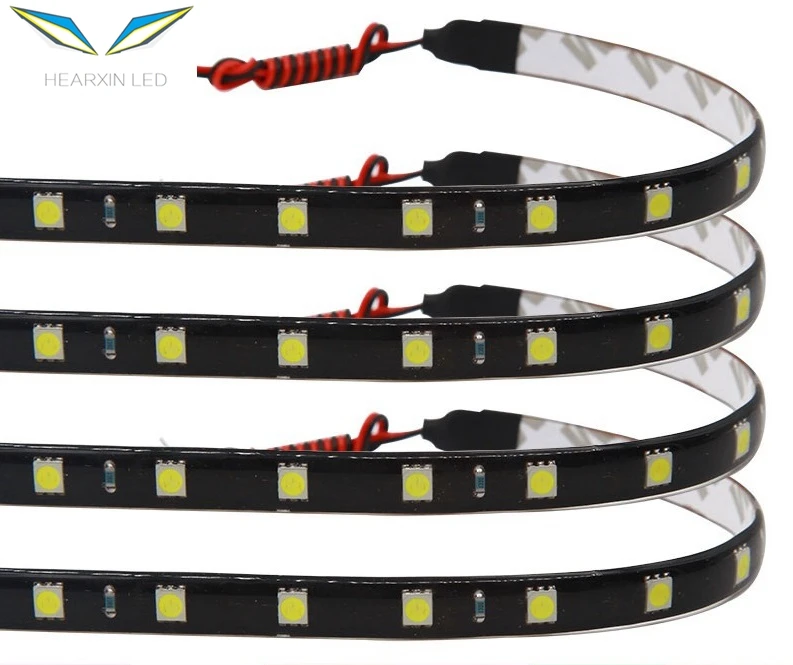 1pcs 30cm 60cm Car Auto Decorative Lamp colorful LED Strip 5050 Flexible Strip Light Tape Daytime Running Lamps DRL Angel Eyes