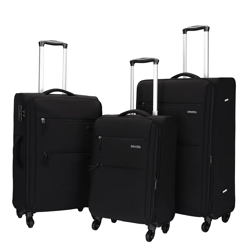 OMASKA Custom LOGO Nylon Suitcase Large Capacity 20 24 28 Inch Men Carry On Luggage
