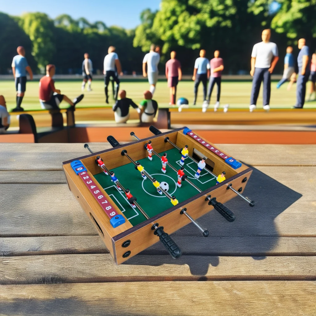 Mini Brown Wooden Game Table Easy-Carry Indoor Soccer Table for Children OEM Service Baby Foot Game Table-GB0332-S