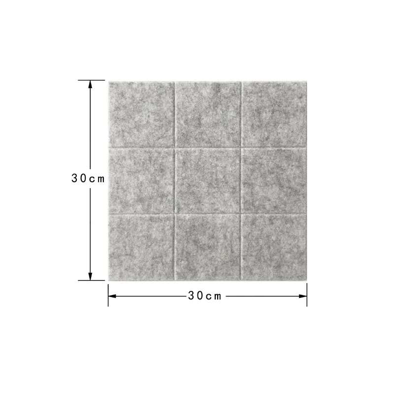 Custom 30*0.9cm Grey Fireproof Absorbent Polyester Soundproof Wall Panel Sound-absorbing Board