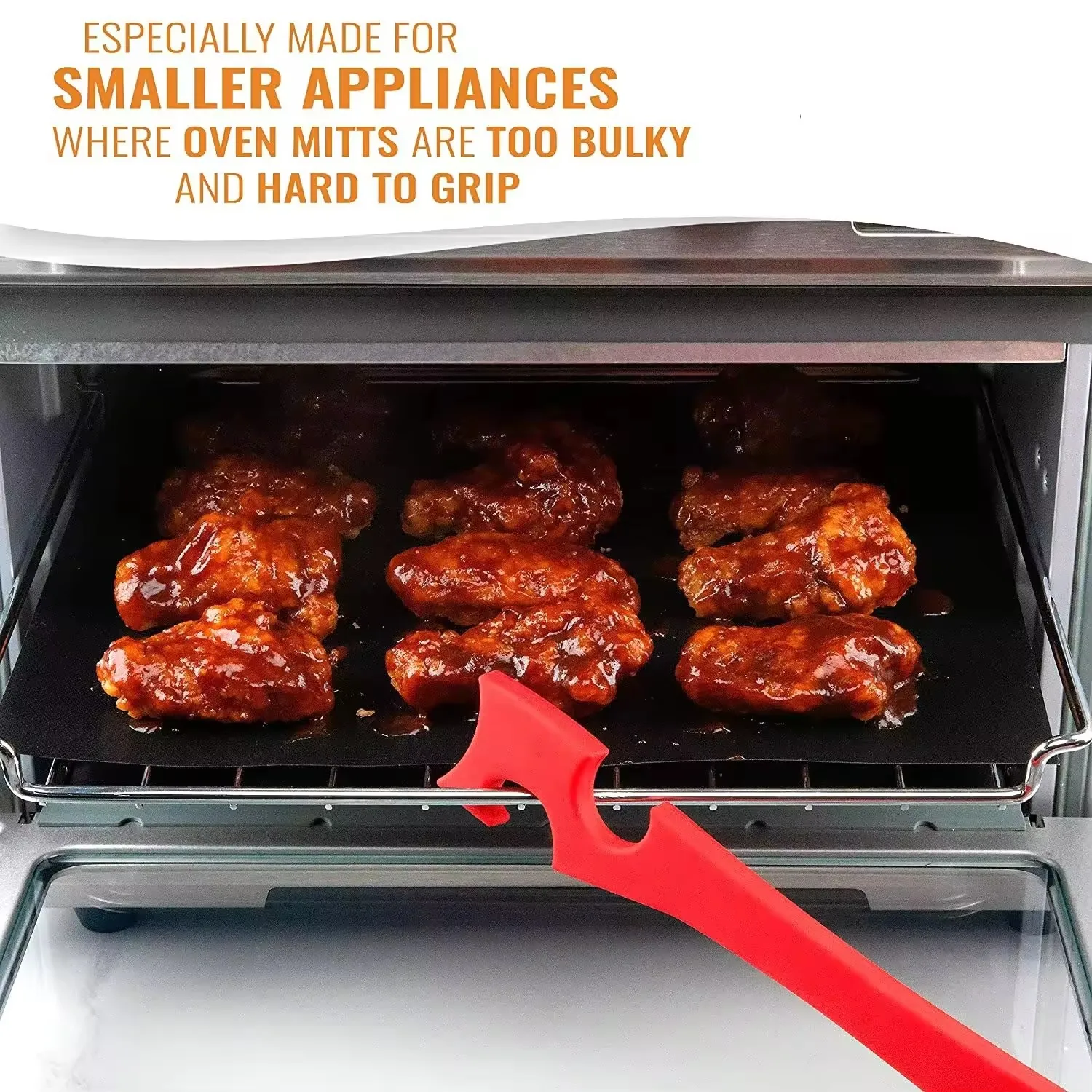 2024 New Product Ideas Baking Accessories Plastic Oven Rack with Longer Handle Kitchen Gadgets Push Pull Tool for Storage