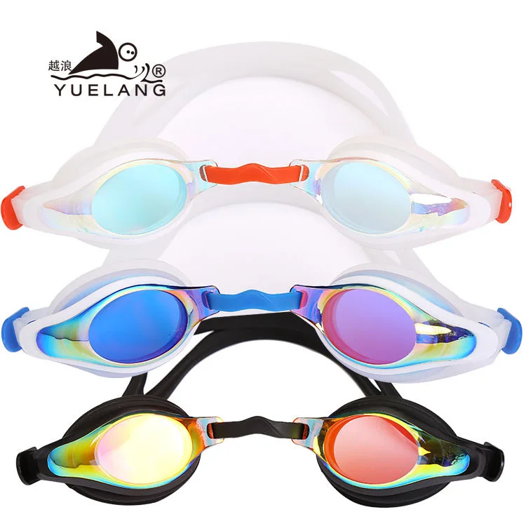 Racing Plating PC lens silicone strap anti-fog sainteve swimming goggles for children