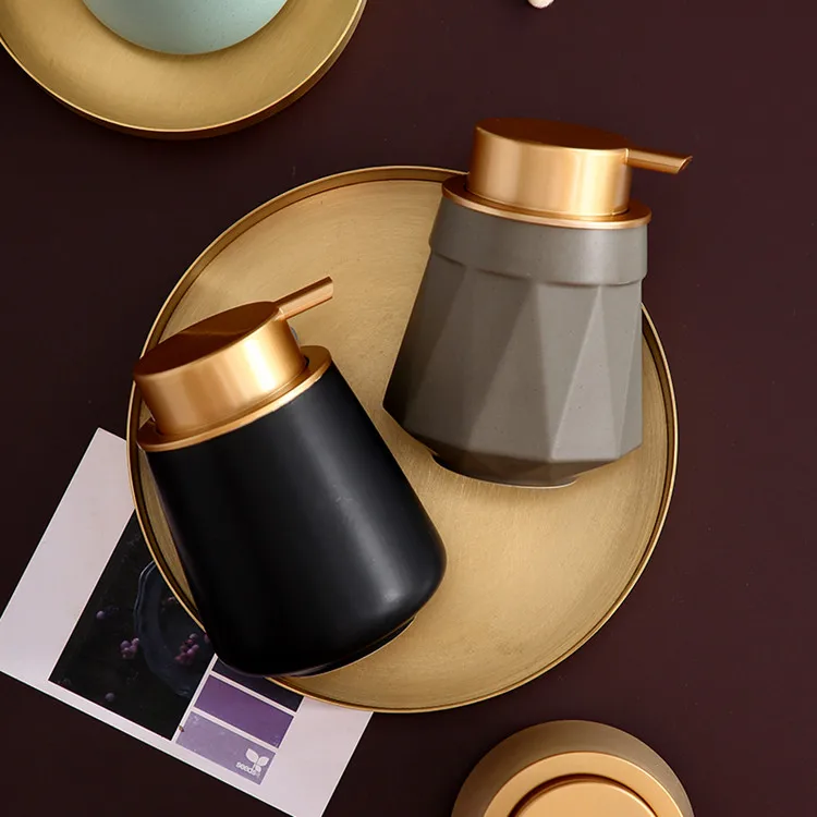 Multicolor Simplicity Ceramic Bubbler Bottle Liquor Dispenser Liquid Soap Lotion Pump Bottle Bathroom Product