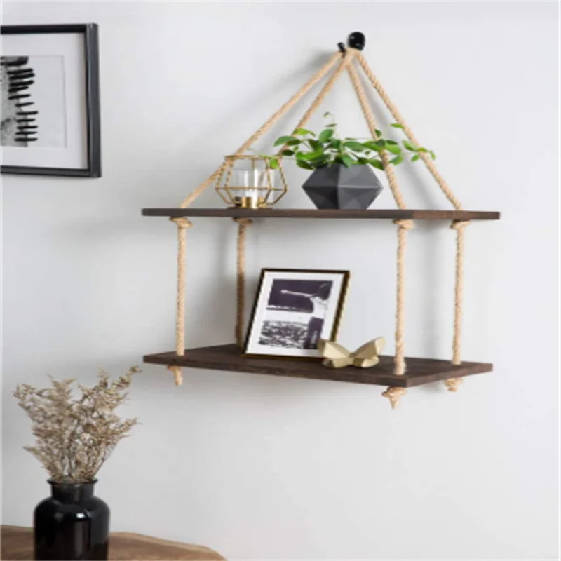 Customized Home Decoration Plants Photos Display Rustic Wall Hanging Shelves