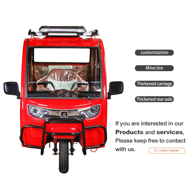 1000w electric car for elderly three wheel closed auto rickshaw price