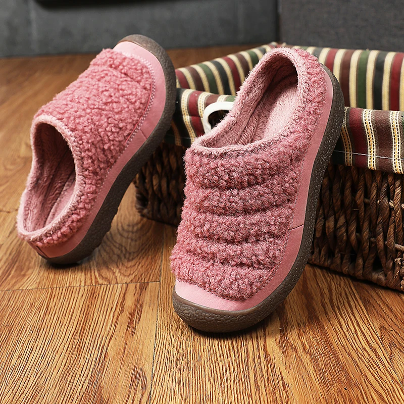New Kids Fashion Cotton Slippers Indoor Outdoor Comfortable Fur Slippers Bedroom Non-slip Warm Furry Slides for Girls Boys