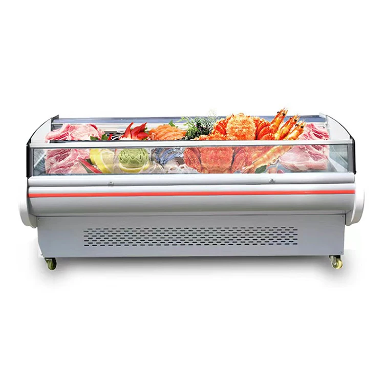 Glass door meat display counter chest deep freezer 220-240V  fridges