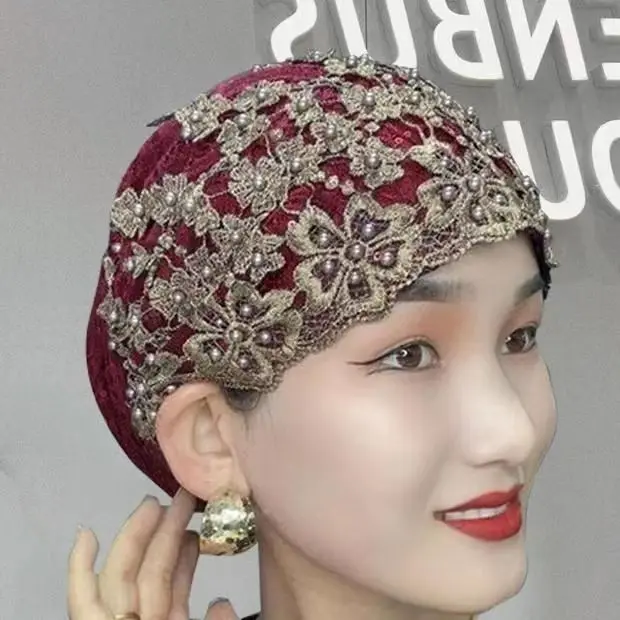 2024 Wholesale New Casual Ladies Satin Headwraps Scarf Muslim Hijab Head Covering Muslim Cap Fashion Women Turban Hat