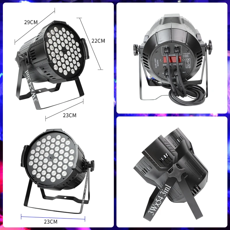 High Power RGBW Leds 54 Par Lights DMX512 Sound Activity 162W Disco Beam Party Light Stage Light for Ceiling bar