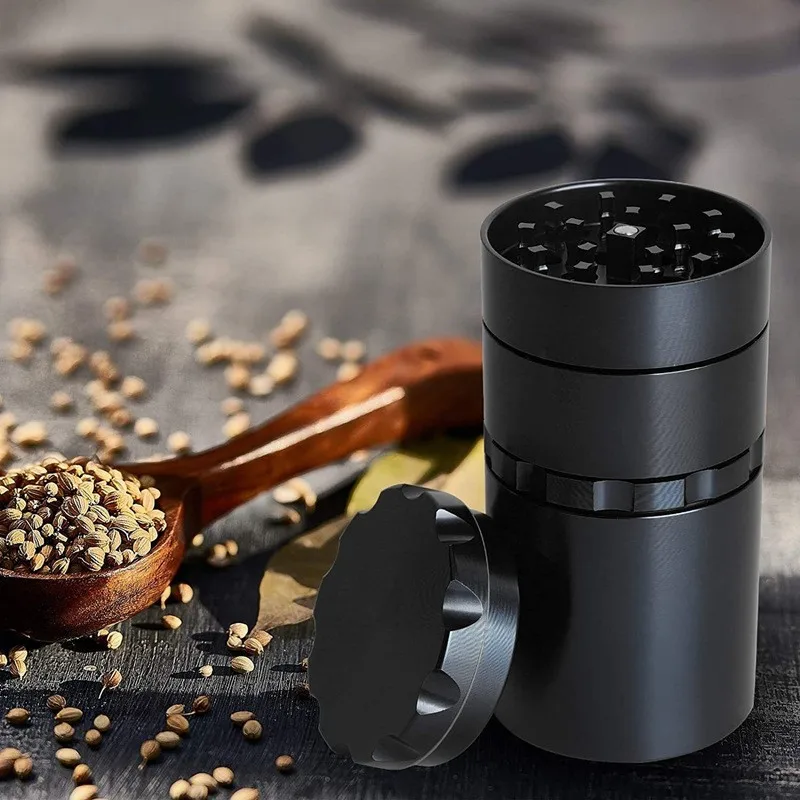 Custom Logo Aluminum Herb Grinder With Storage Jar One To More Kit Metal Tobacco Grinder
