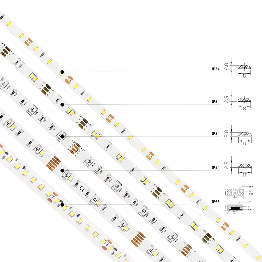 Flexible and bendable RGB RGBCW CCT SMD COB Even lighting no sensible flashing no dark area LED Strip Light 5050