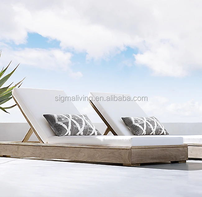 Classical design outdoor teak furniture Myanmar teak single chaise