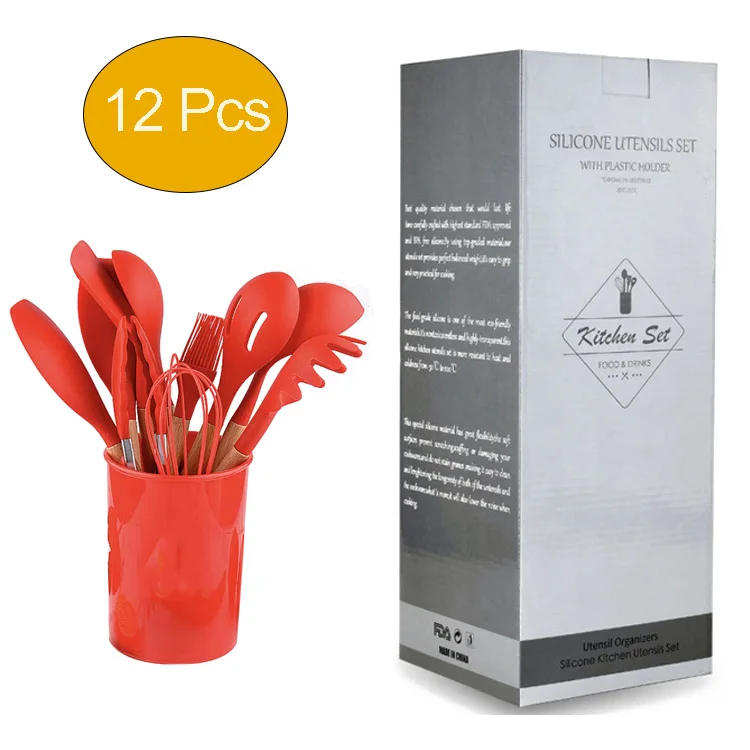 12 шт., набор деревянных кухонных принадлежностей