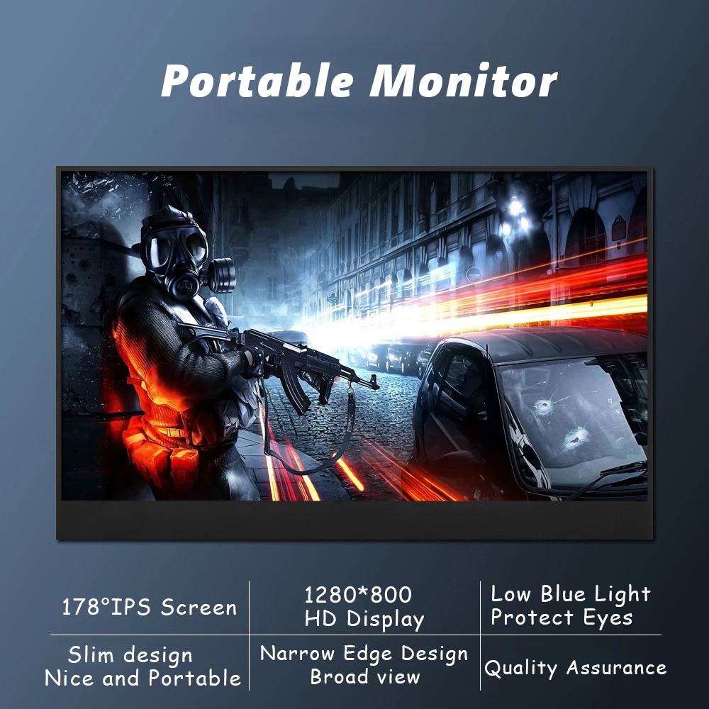1280*800 gaming monitor 15.4 inch portable display supports Xbox PS3 PS4