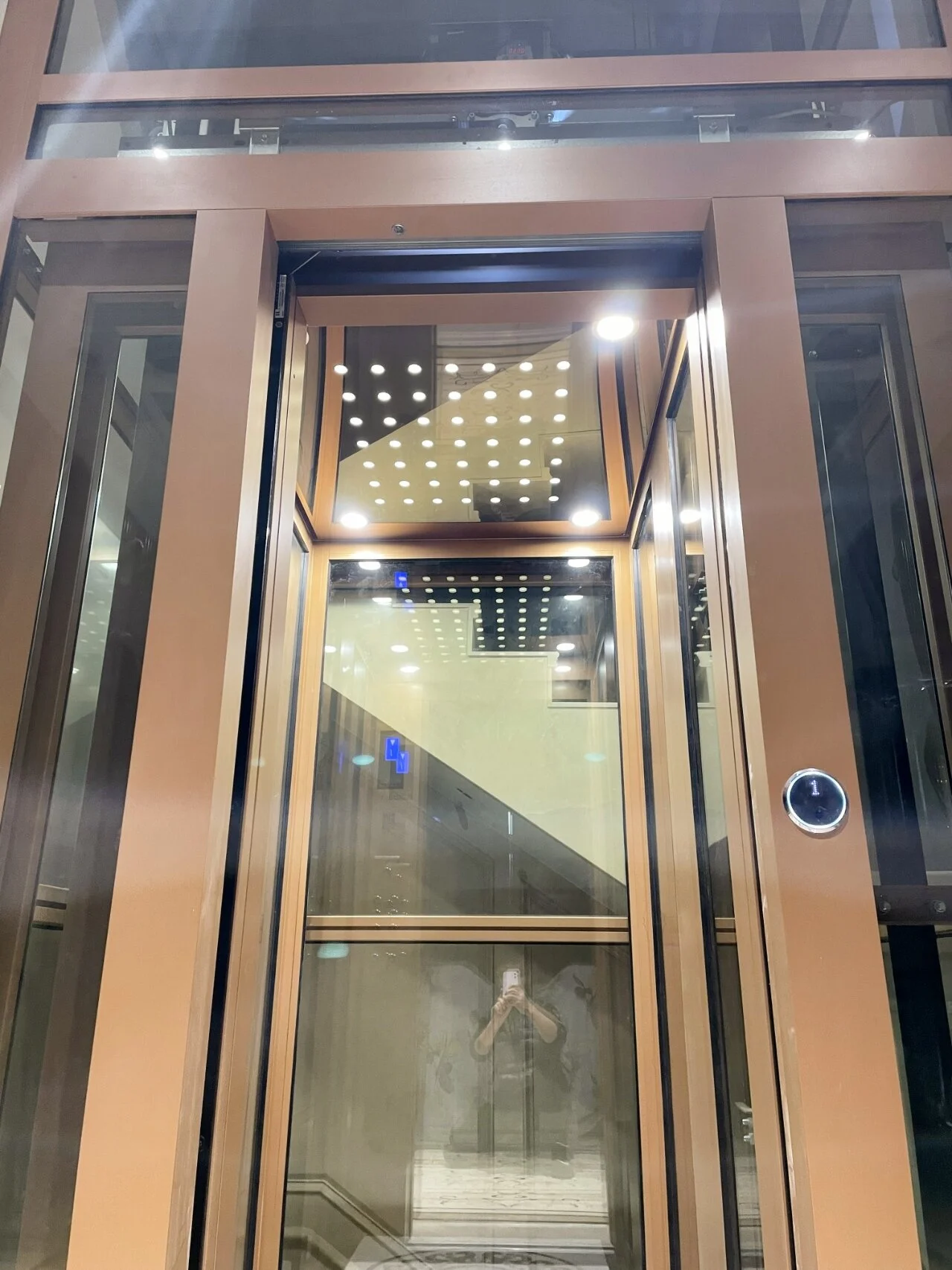 Residential Home Elevator Safety Lift Panoramic Glass Large Capacity Titanium Stainless Steel Passenger Elevator