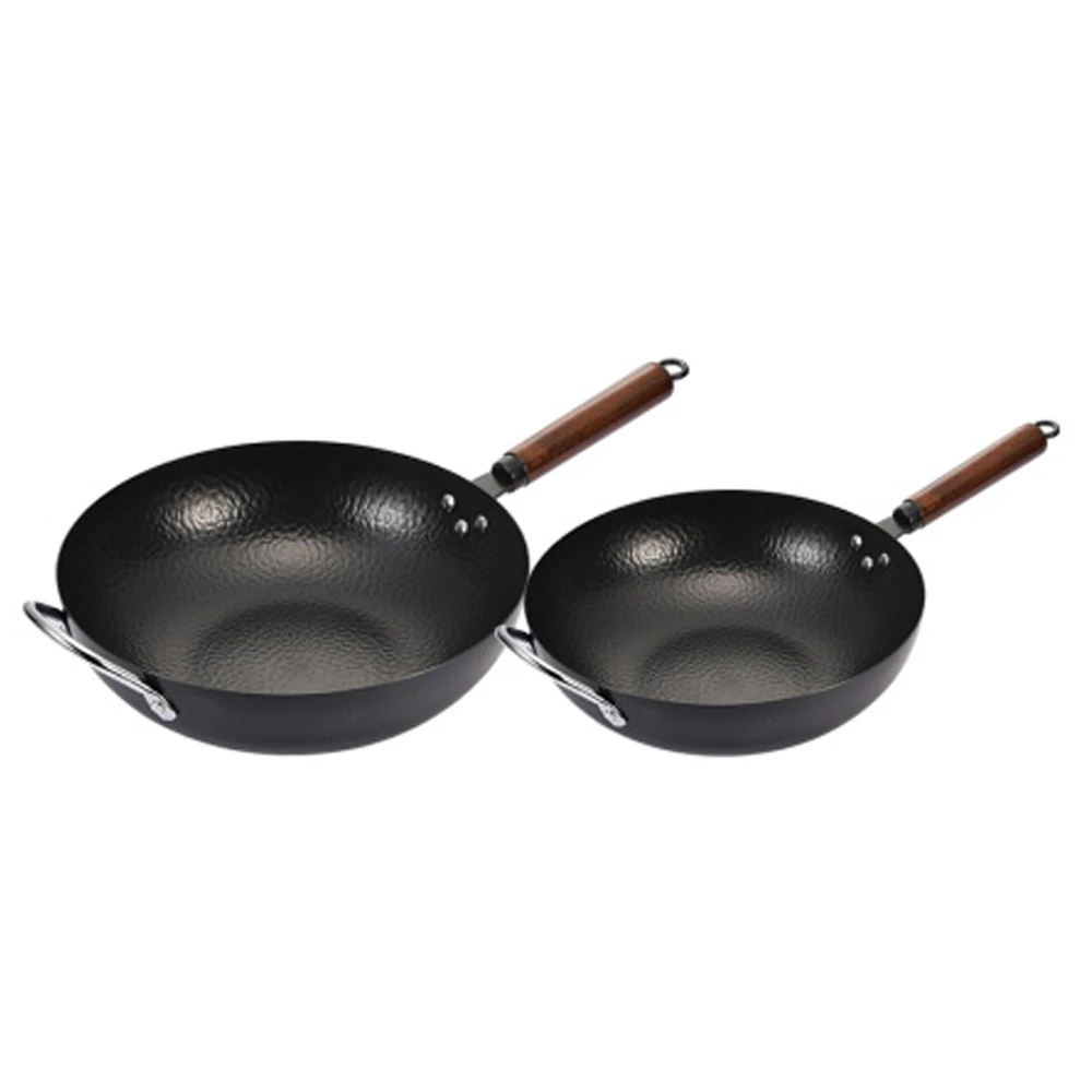 uncoated iron wok cast iron wok generally used for gas and induction cooker chinese wok kitchen cookware