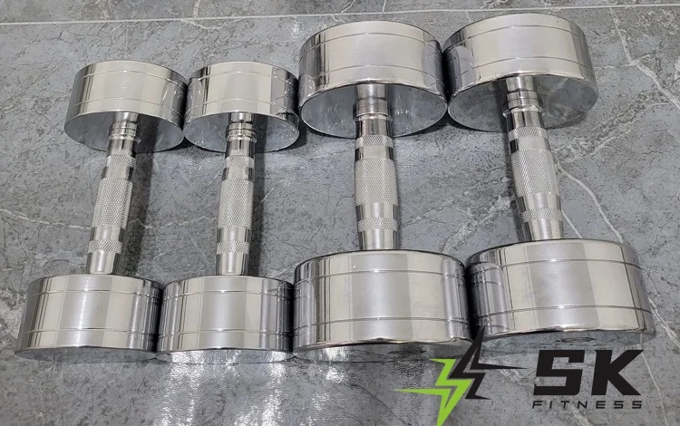 SK Wholesale Weightlifting Chromed Barbell Steel Weight Plates For Gym steel weight stack plates for gym