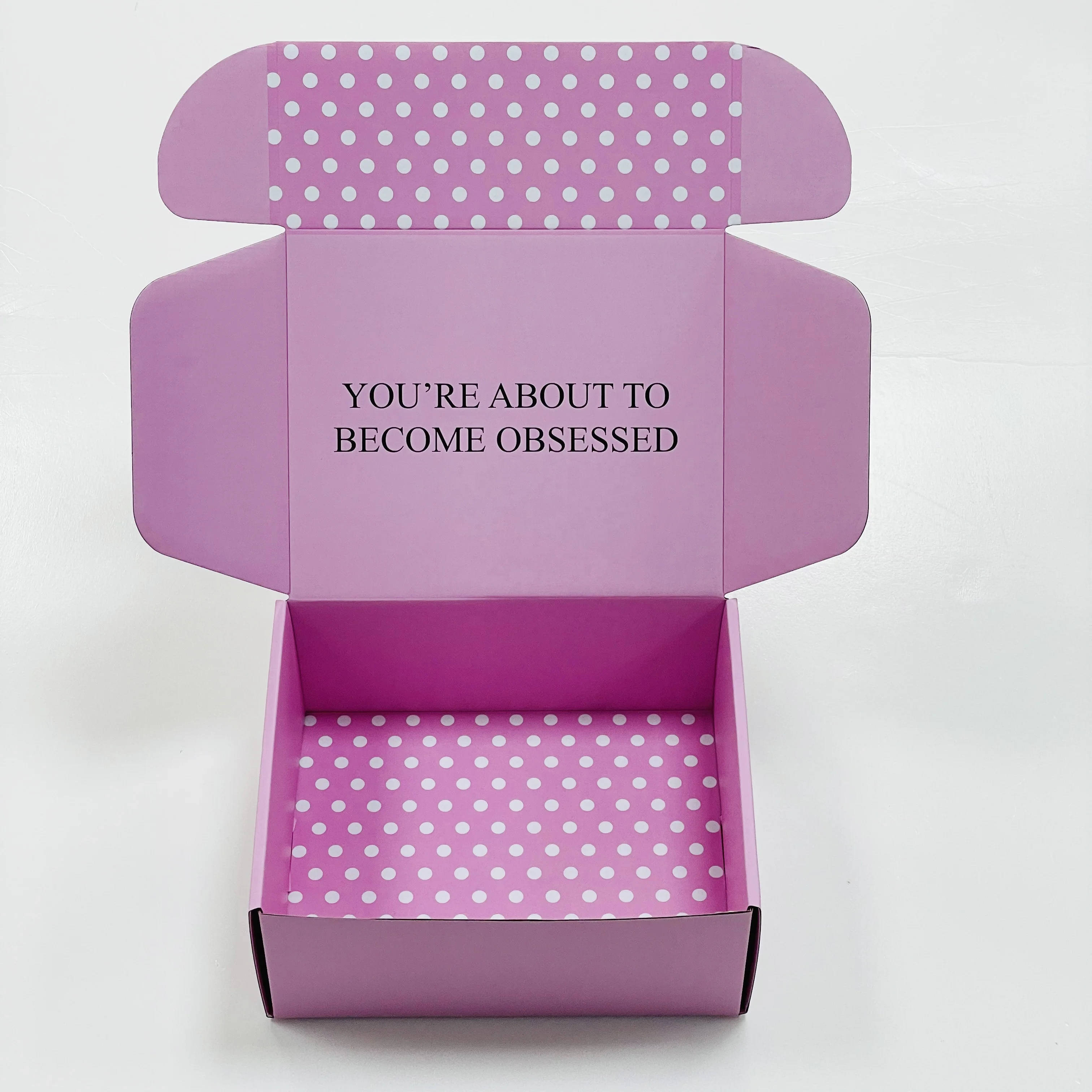 Custom Logo Printed Flat pack Paper Packaging Box Corrugated Carton Cardboard Die Cut Folding Kraft Mailer Shipping Mailing Box