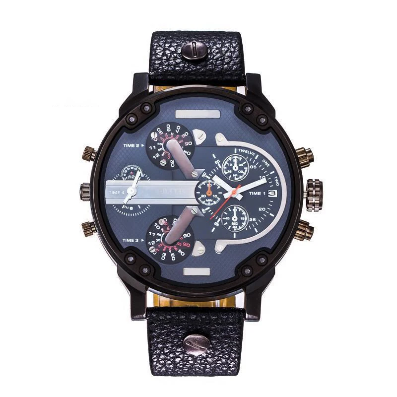 Качественные модные крутые мужские часы, Роскошные Кварцевые часы с большим циферблатом