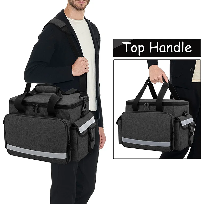 Emergency Medical Supplies Storage Bag Home Health Aid Bag with Shoulder Strap for Nurse Doctors First Aid Pouch Organizer Bag