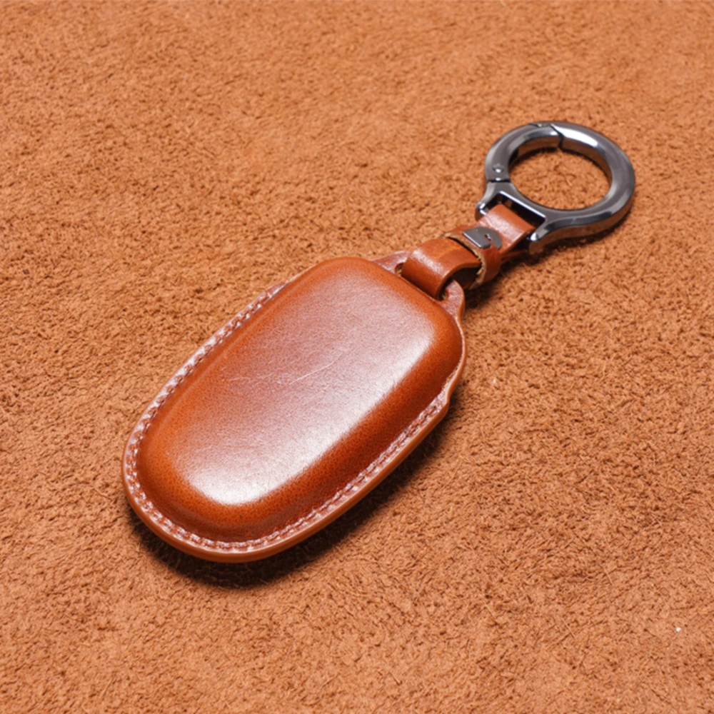 SweetPig Genuine Leather Car Key Cover for Jeep Grand Cherokee Compass Fiat Case Keychain Keybag 5 buttons key