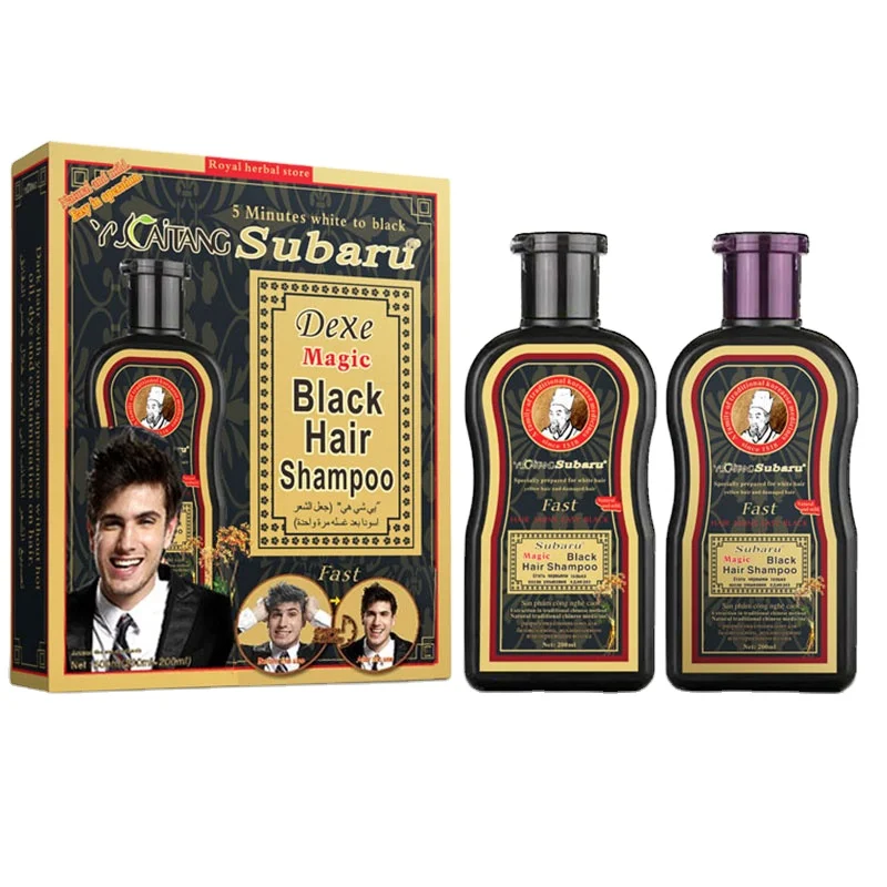 Magical SUBARU sachets packing Fast magical black hair dye shampoo 25ml x10 pcs