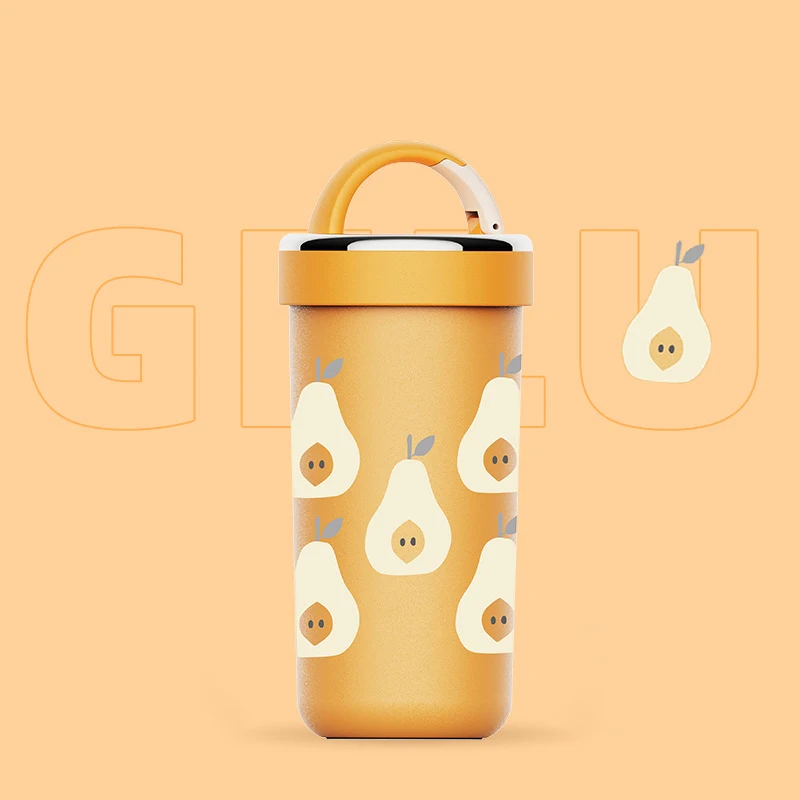 Portable Insulated Coffee Cup Tumbler Ceramic Liner Stainless Steel Vacuum Water Bottle Hot Cold