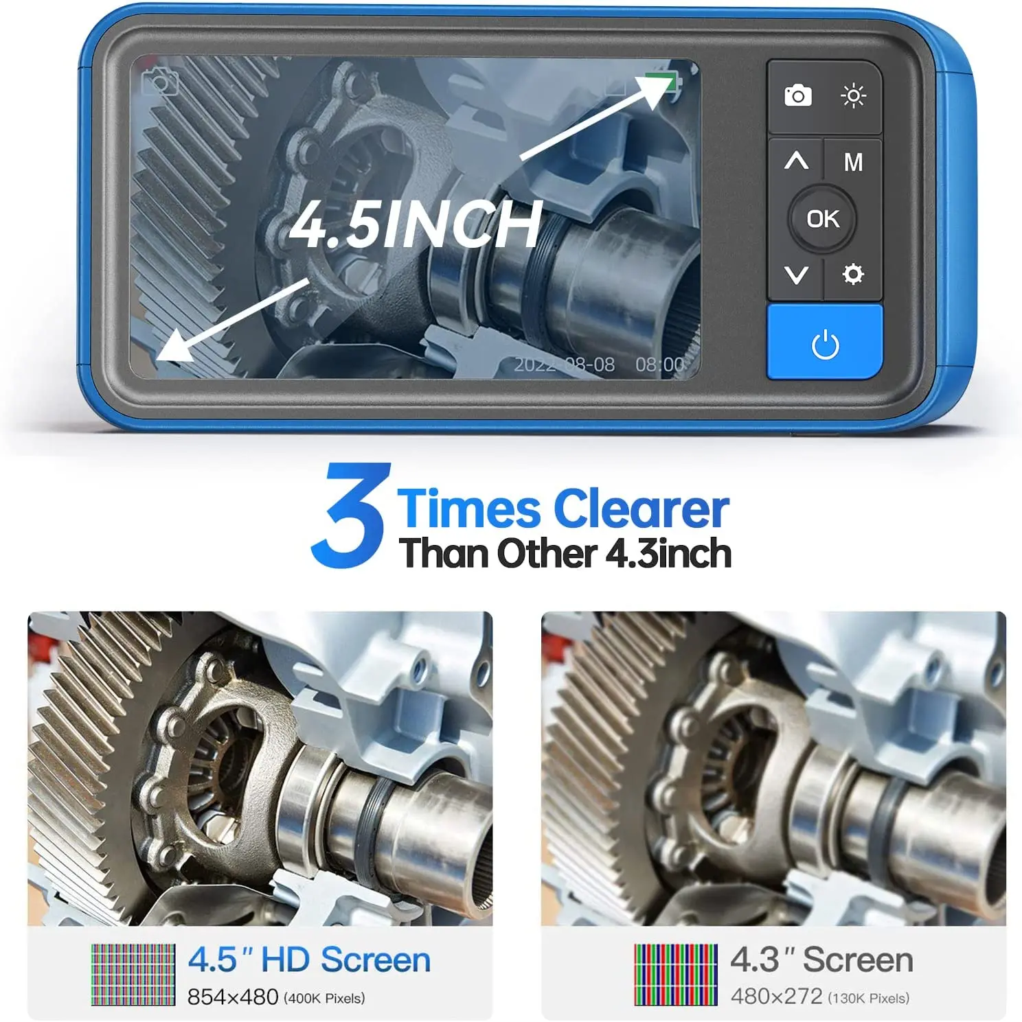 TESLONG New Design Triple Lens Borescope Camera IP67 Waterproof Multi Vehicle Diagnostic Tool Industrial Video Inspection Camera