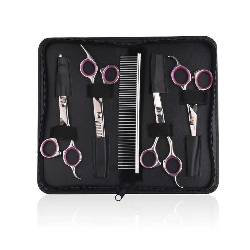 Professional pet Grooming Scissors Kit For Dogs Stainless Steel Pet Hair Scissor Set Pet Trimmer Straight Scissor